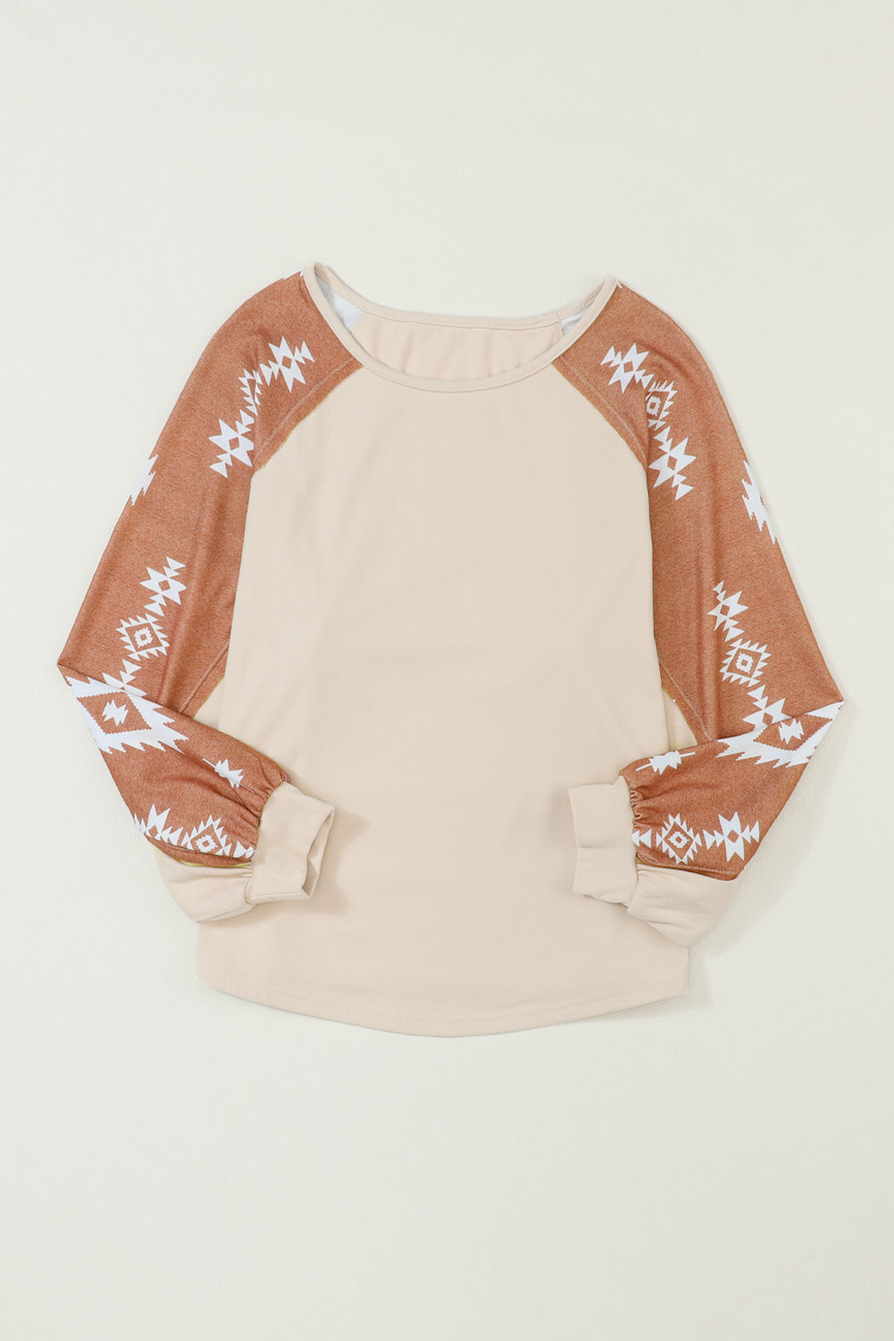 Mila Western Print Patch Long Sleeve Top