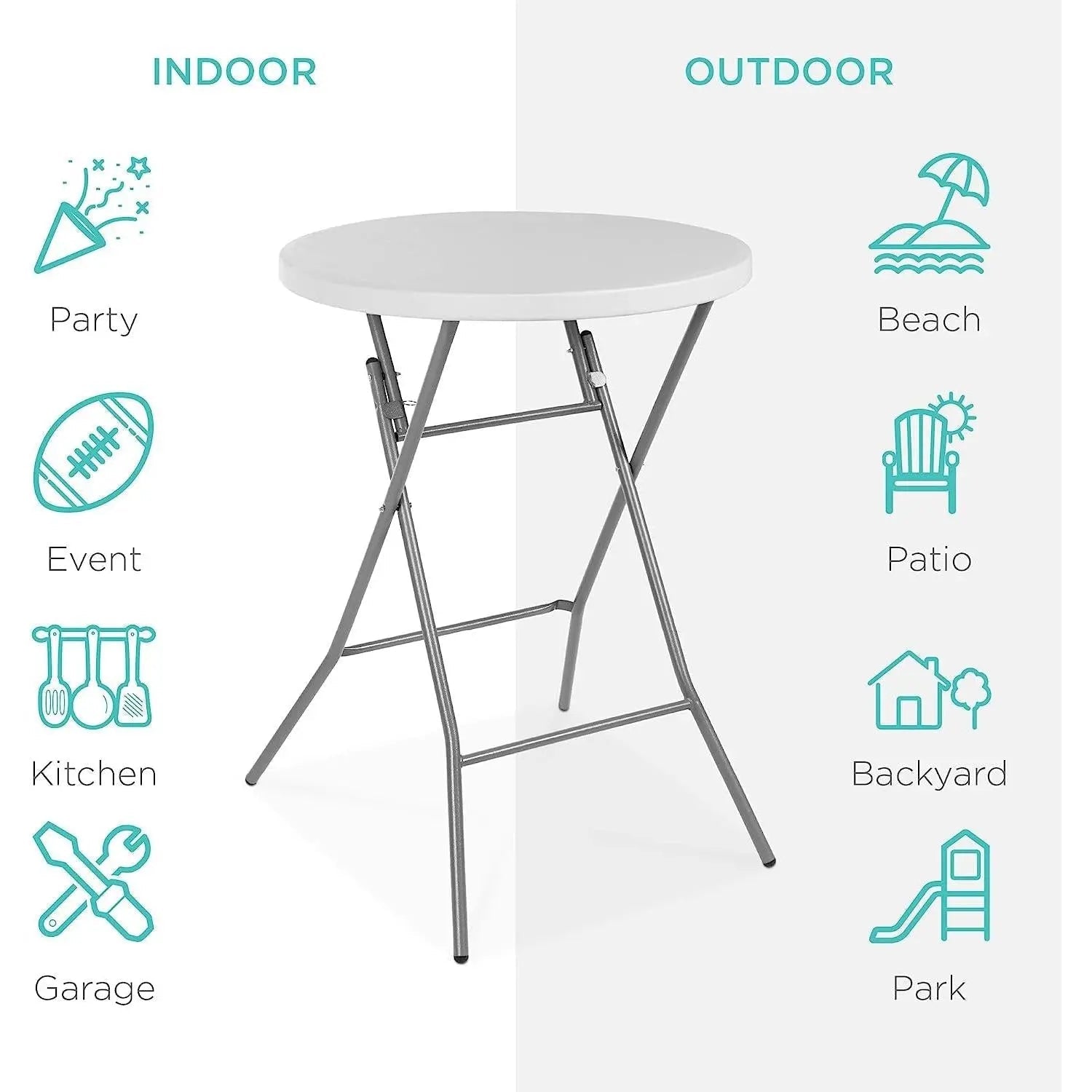 Bar Height Folding Table Indoor Outdoor Patio Table - Get it from Bo