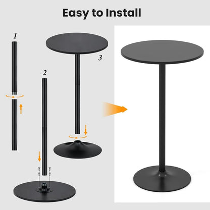 Bar Table Convertible Height Twenty Four Inch RoundTop Surface - Get it from Bo