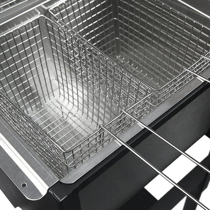 Barton 17QT High-Pressure Triple Basket Deep Fryer Double Burner Propane Station - Get it from Bo