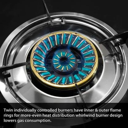 Barton 30,000 BTU Dual Burner Stove with Auto Ignition Glass Top Stove - Get it from Bo