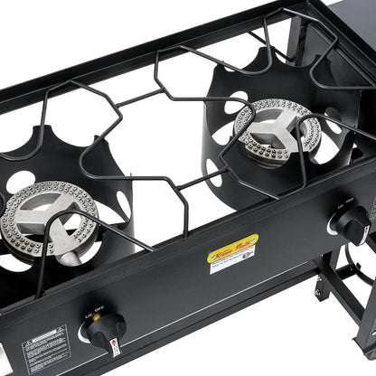 Barton 58,000 BTU Outdoor Propane Double Burner Stove Cooking Station BBQ Grill - Get it from Bo