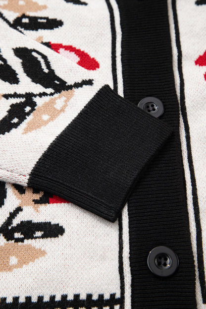 Selene Print Front Knit Cardigan