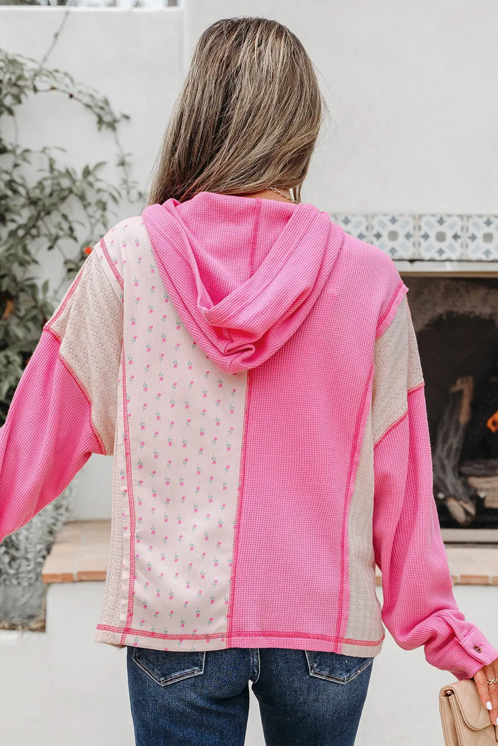 Hollievi Patchwork Hooded Oversize Pullover