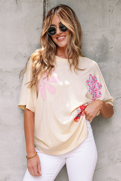 Hannah Flower Patched Loose Top