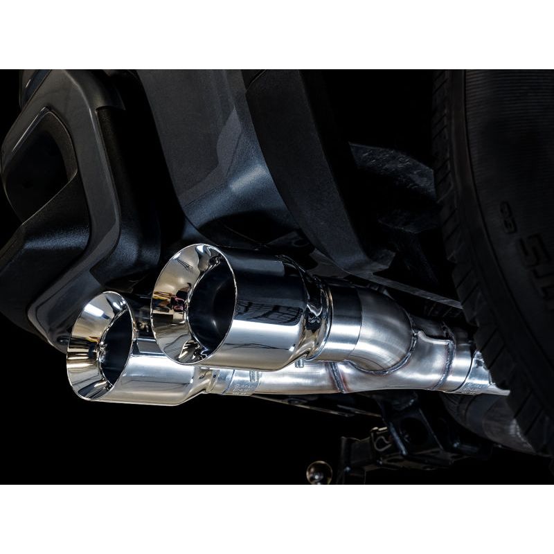 AWE Tuning 4th Gen GM 1500 5.3L 0FG Catback Dual Side Exit (Flat Bumper) - Chrome Tips NP Motorsports