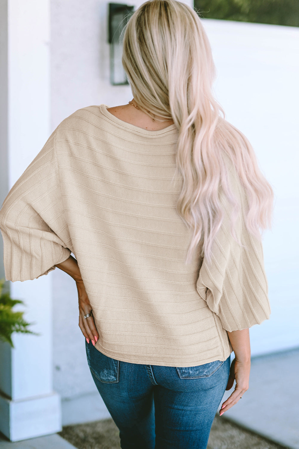 Ella Ribbed Knit Dolman Sweater