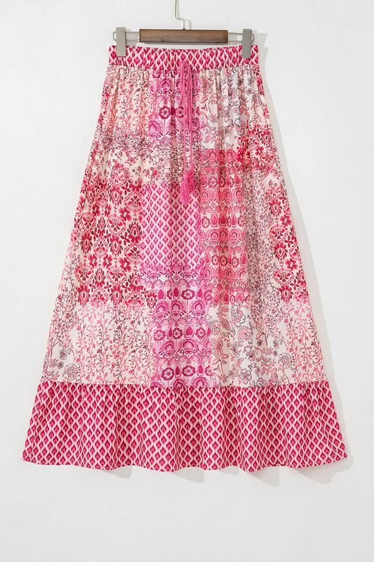 Tasora Elastic Waistband Maxi Skirt