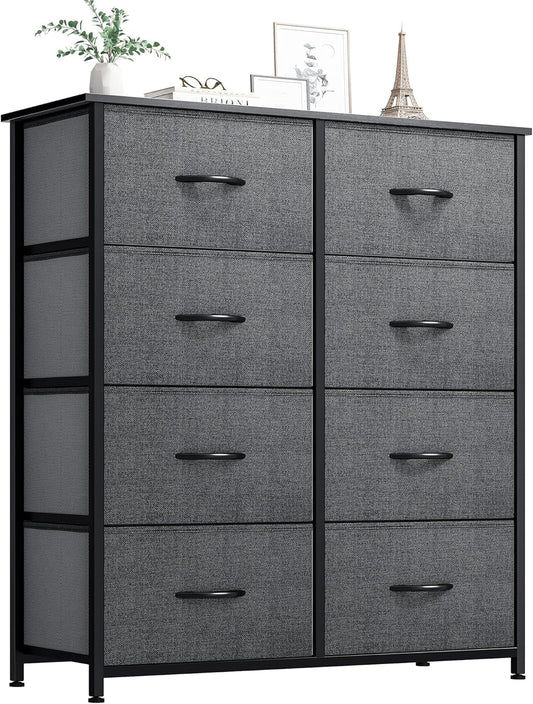 Dresser for Bedroom, Fabric Dresser with 8 Drawers,Tall Dresser,Chest of Drawers for Closet ShipItFurniture