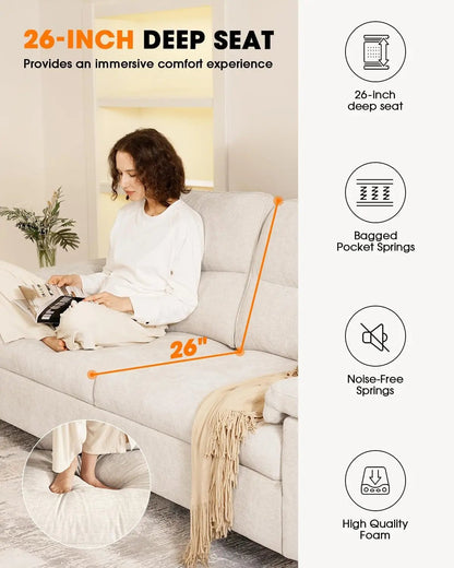 Beige Loveseat With Removable Cover For Living Room - Get it from Bo