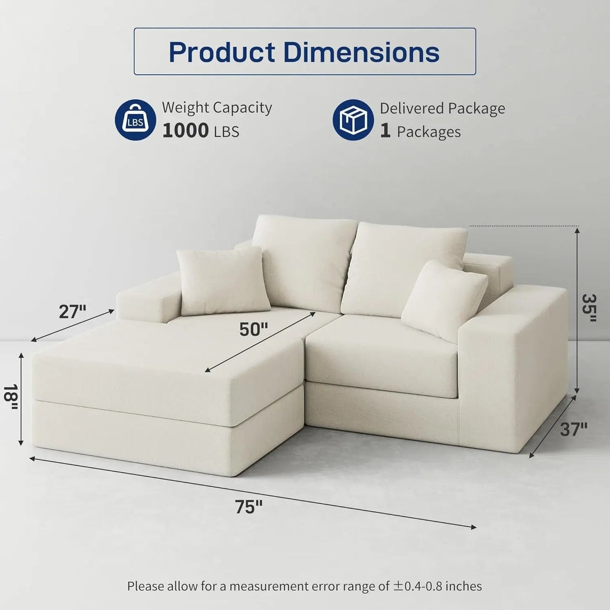 Beige Modular Sectional Sofa With Reversible Chaise - Get it from Bo