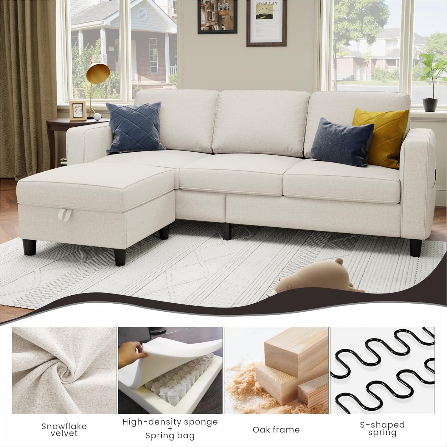 Beige Sectional Sofa for Small Spaces Comfortable and Versatile ShipItFurniture