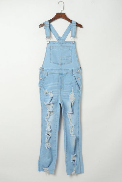 Sophia Constructed Bib Distressed Overalls