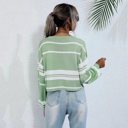 Bishop Sleeve Striped Sweater - Get it from Bo