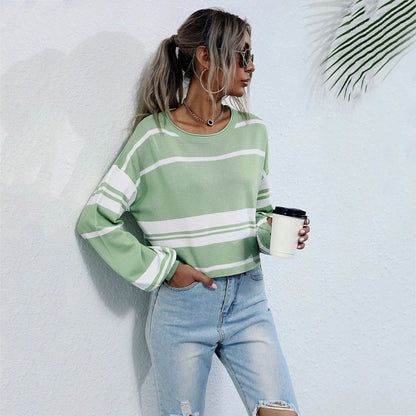 Bishop Sleeve Striped Sweater - Get it from Bo