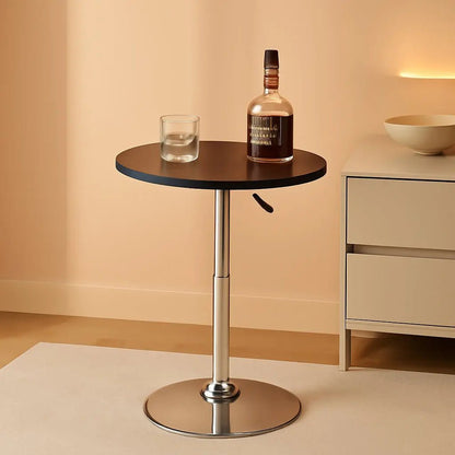 Black Bar Table With 360 Degree Swivel MDF Top Round - Get it from Bo