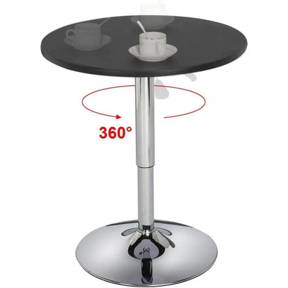 Black Bar Table With 360 Degree Swivel MDF Top Round - Get it from Bo