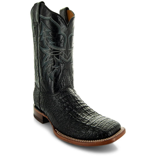 Black Caiman Belly Print Men's Cowboy Boots H4001 - Get it from Bo