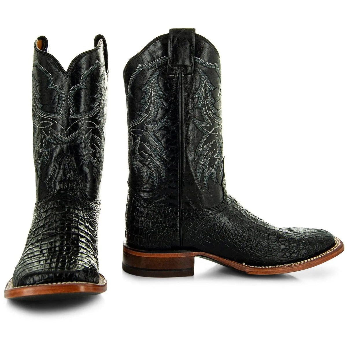 Black Caiman Belly Print Men's Cowboy Boots H4001 - Get it from Bo