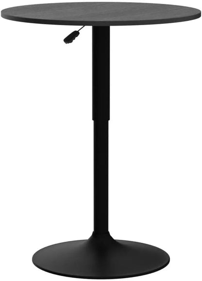 Black Circular Bar Table Featuring Adjustable Height - Get it from Bo