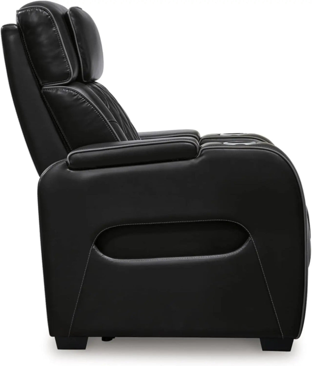 Black Leather Power Recliner With Adjustable Headrest - Get it from Bo