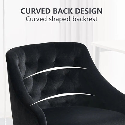 Black Velvet Office Chair 360 Swivel For Home Office - Get it from Bo