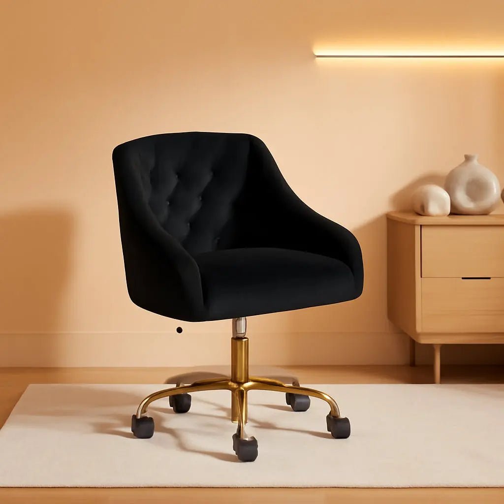 Black Velvet Office Chair 360 Swivel For Home Office - Get it from Bo