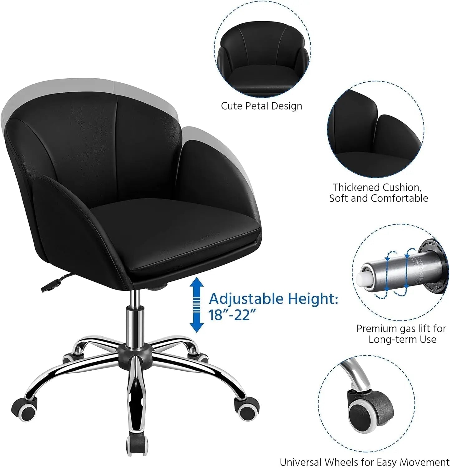 Black Velvet Upholstered Swivel Desk Chair For Office - Get it from Bo