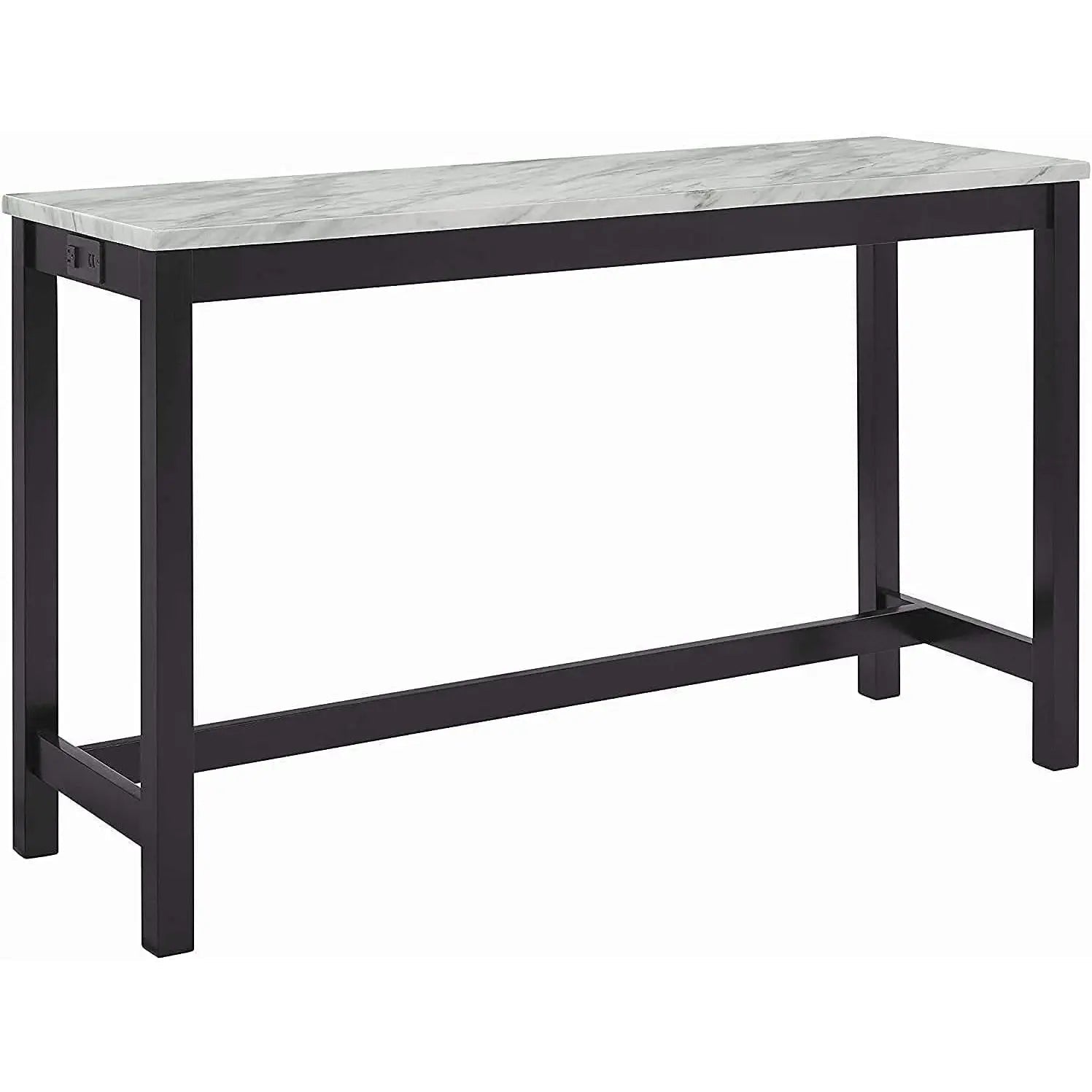 Blue Velvet Bar Table Set With 3 Stools Faux Marble Top - Get it from Bo