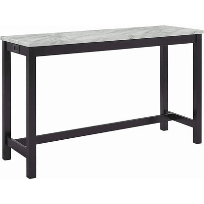 Blue Velvet Bar Table Set With 3 Stools Faux Marble Top - Get it from Bo