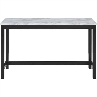 Blue Velvet Bar Table Set With 3 Stools Faux Marble Top - Get it from Bo