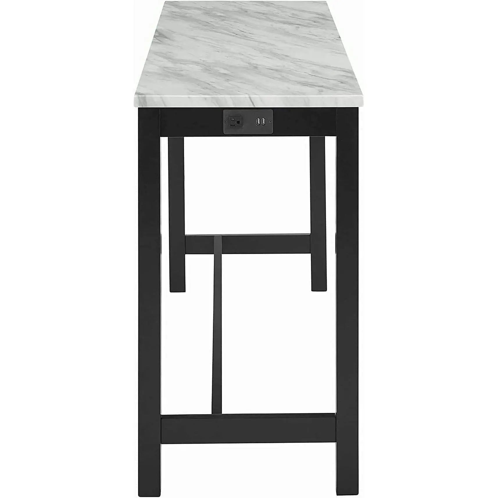 Blue Velvet Bar Table Set With 3 Stools Faux Marble Top - Get it from Bo