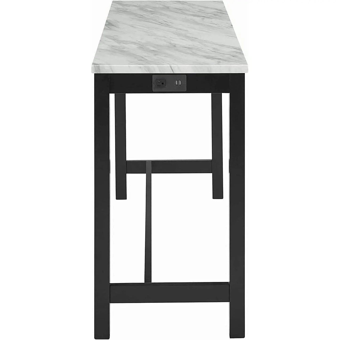 Blue Velvet Bar Table Set With Faux Marble Top 4 Piece - Get it from Bo
