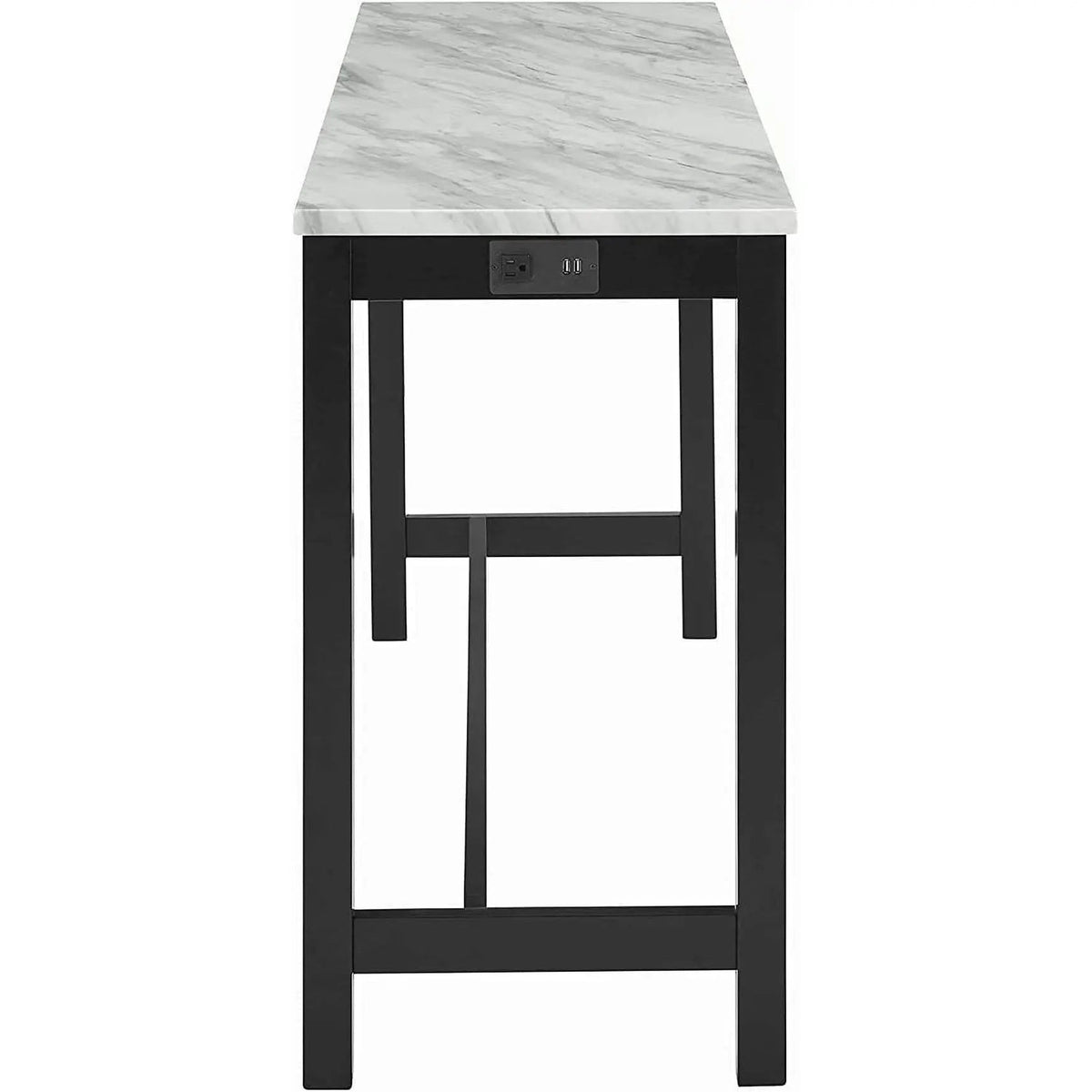Blue Velvet Bar Table Set With Faux Marble Top 4 Piece - Get it from Bo