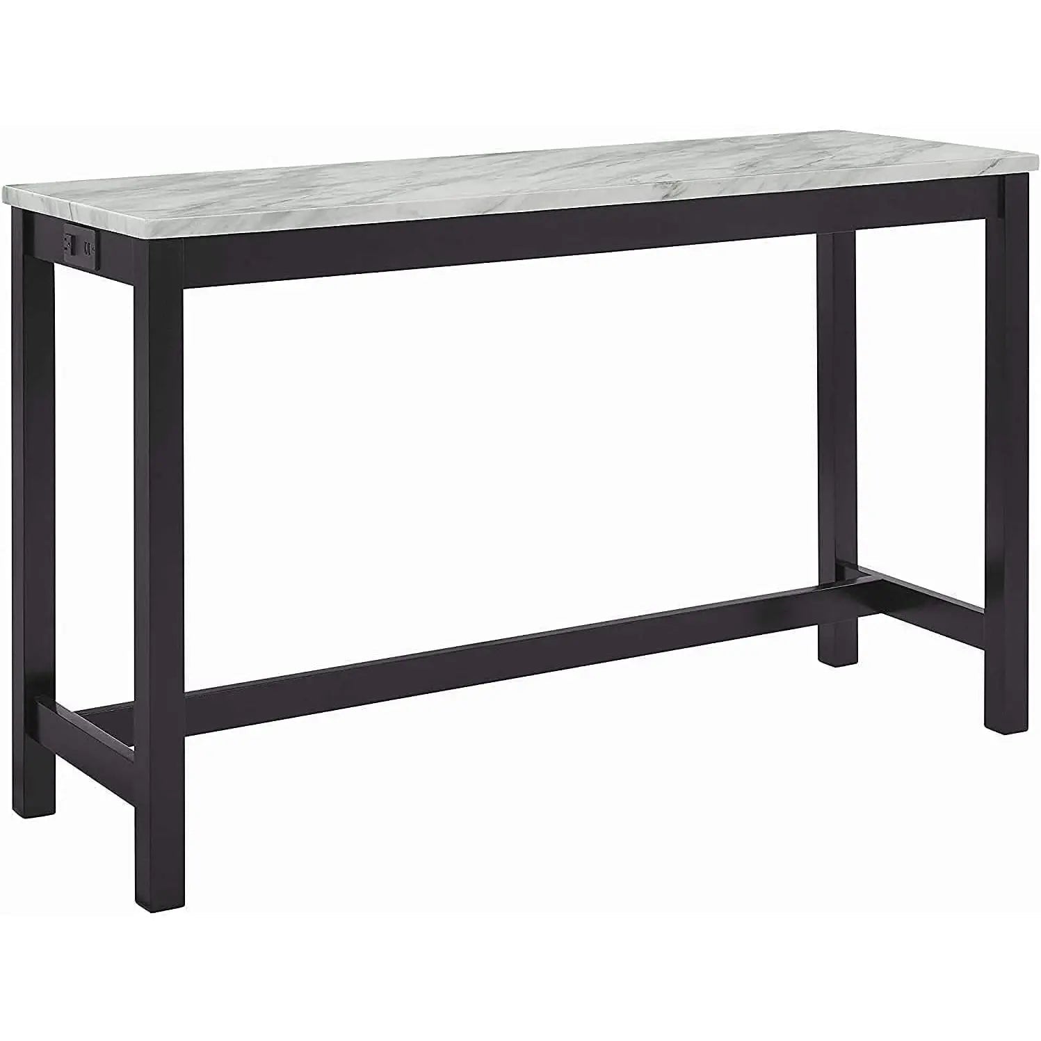 Blue Velvet Bar Table Set With Faux Marble Top 4 Piece - Get it from Bo