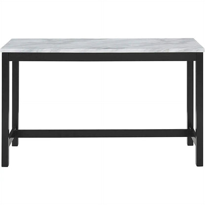 Blue Velvet Bar Table Set With Faux Marble Top 4 Piece - Get it from Bo