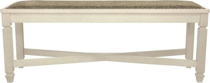 Bolanburg French Country Upholstered Dining Room Bench, Antique White - Get it from Bo