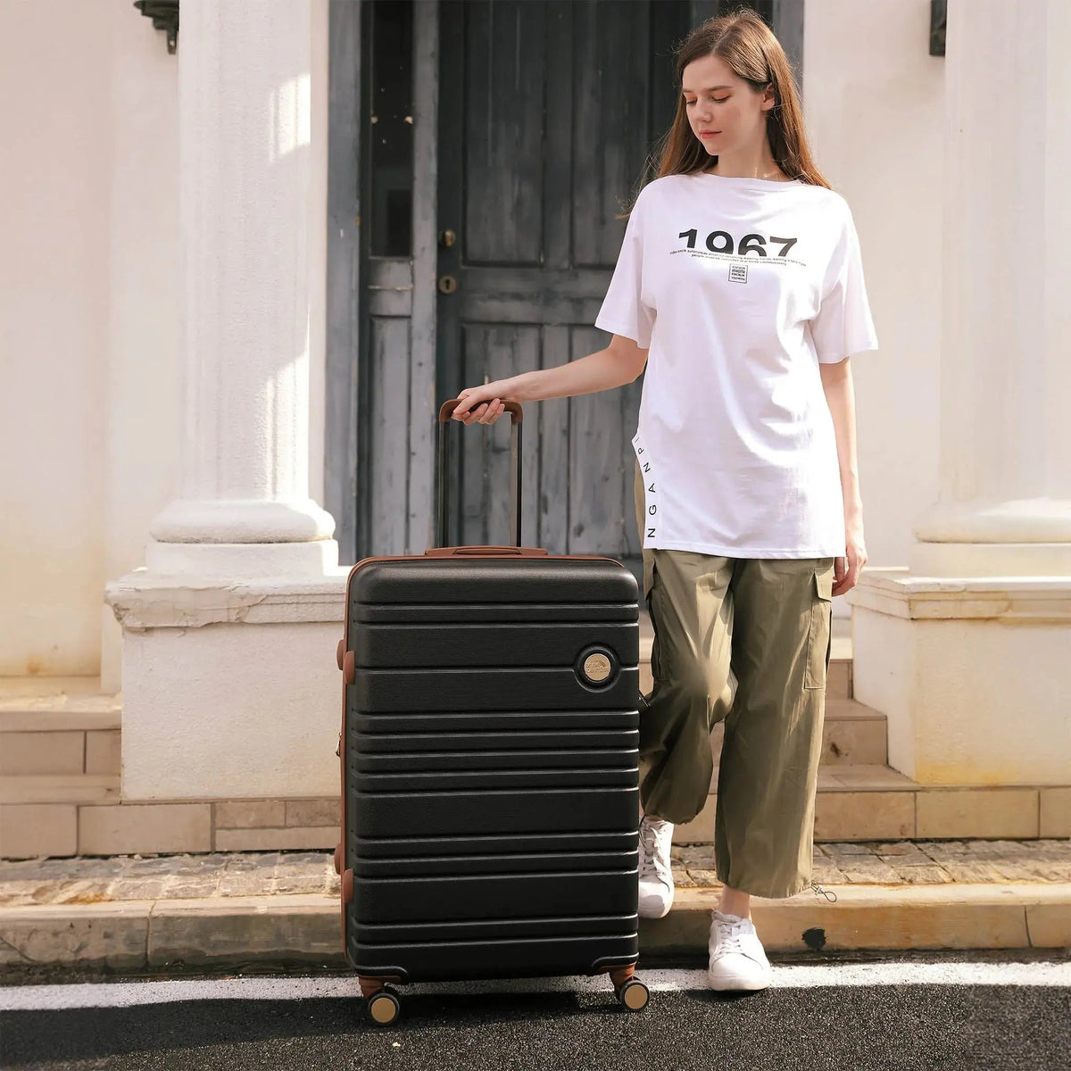 Brickell 3 Piece Expandable Retro Luggage Set - Get it from Bo