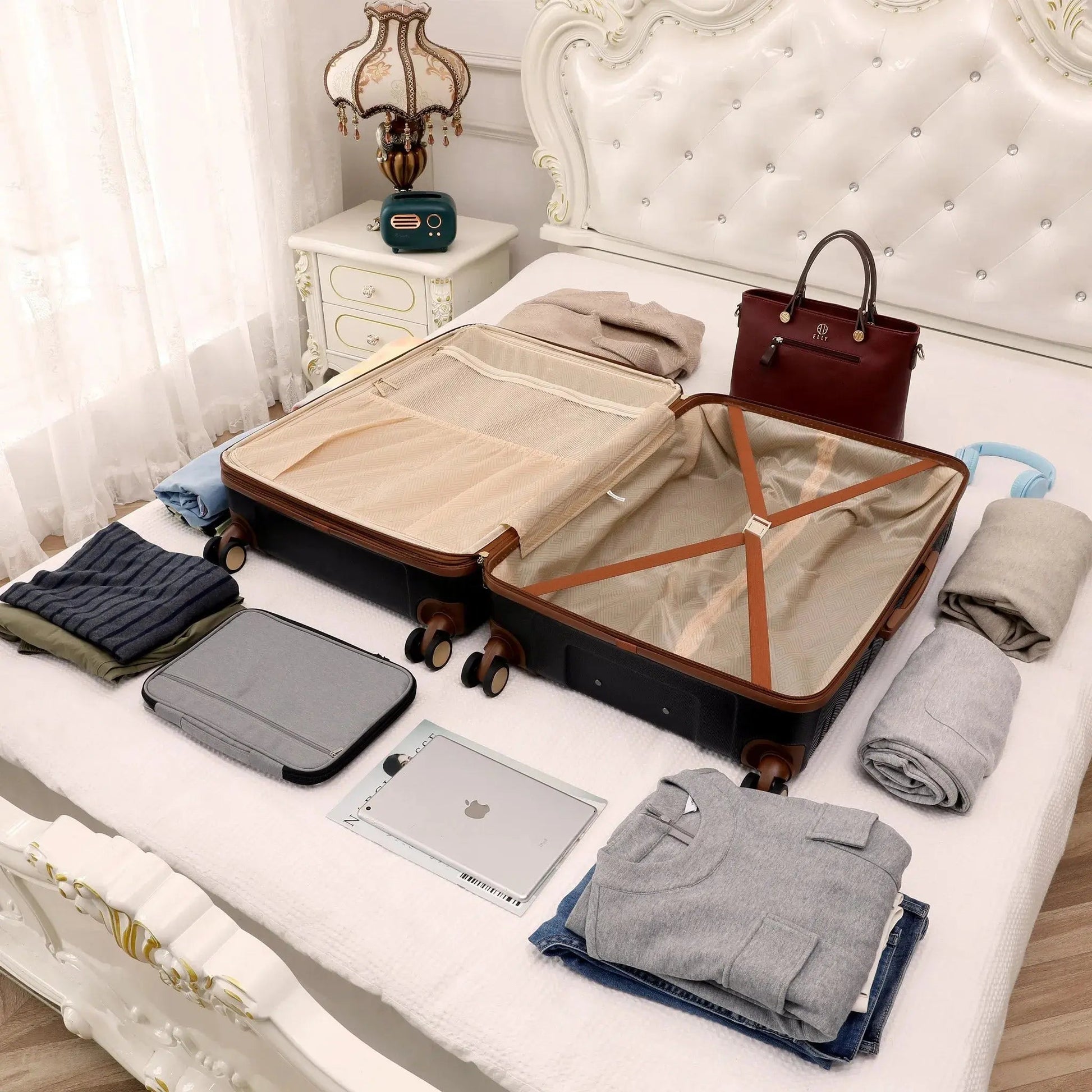 Brickell 3 Piece Expandable Retro Luggage Set - Get it from Bo