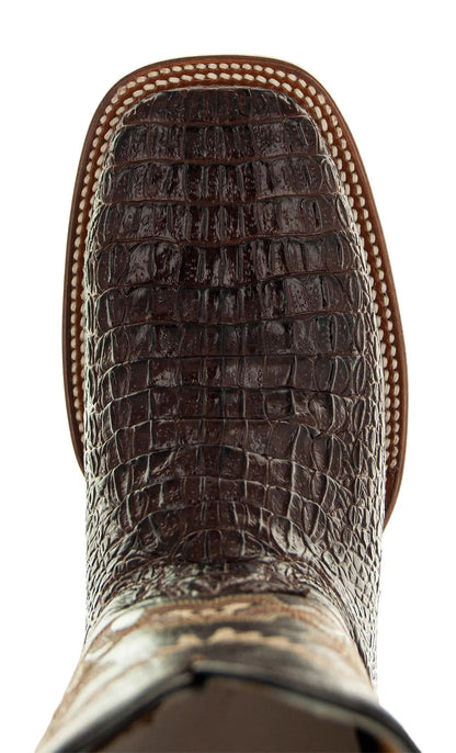 Brown Caiman Belly Print Men's Cowboy Boots H4001 - Get it from Bo