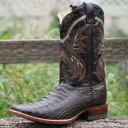 Brown Caiman Belly Print Men's Cowboy Boots H4001 - Get it from Bo