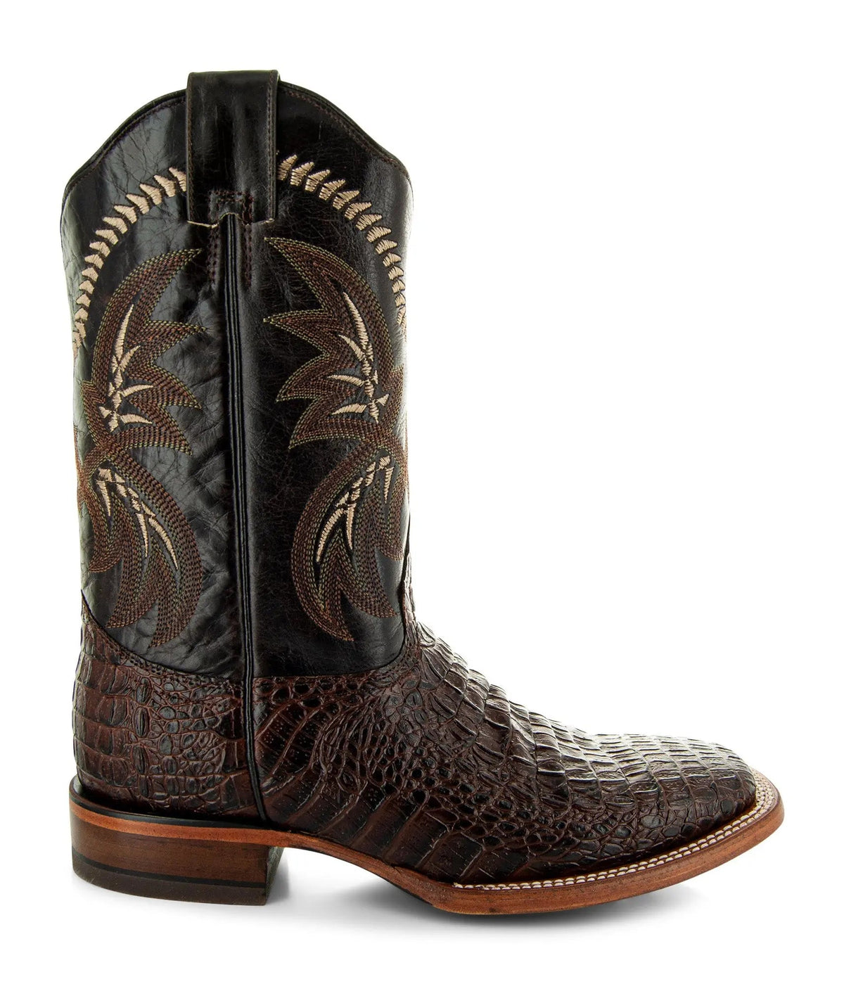Brown Caiman Belly Print Men's Cowboy Boots H4001 - Get it from Bo