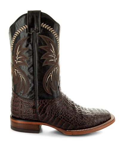 Brown Caiman Belly Print Men's Cowboy Boots H4001 - Get it from Bo