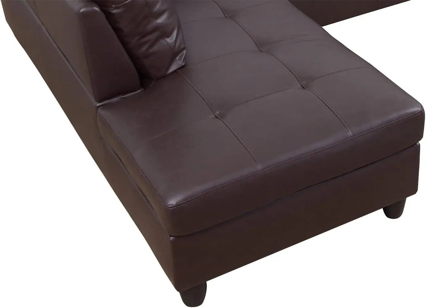 Brown Leather Sectional Sofa Set With Storage Ottoman And Left Facing Chaise - Get it from Bo