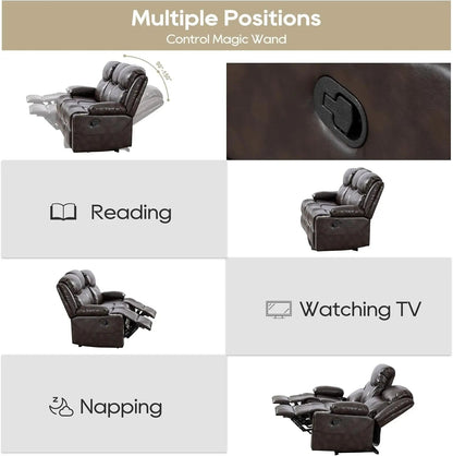 Brown Recliner Sofa Set With Massage And Heat 2 Piece - Get it from Bo