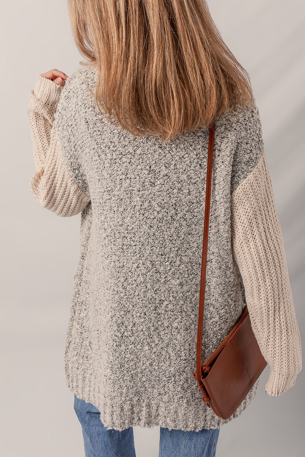 Sarah Side Pockets Open Front Cardigan Threaded Pear