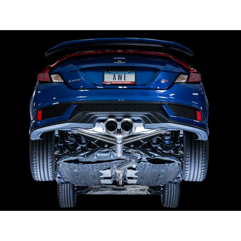AWE Tuning 2016+ Honda Civic Si Track Edition Exhaust w/Front Pipe & Dual Chrome Silver Tips NP Motorsports