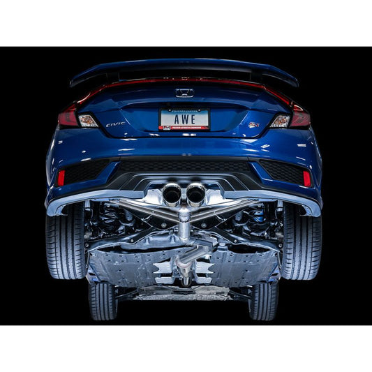 AWE Tuning 2016+ Honda Civic Si Track Edition Exhaust w/Front Pipe & Dual Chrome Silver Tips NP Motorsports