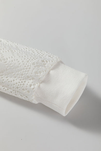 Taylor Hollowed Lace Patchwork Long Sleeve Top