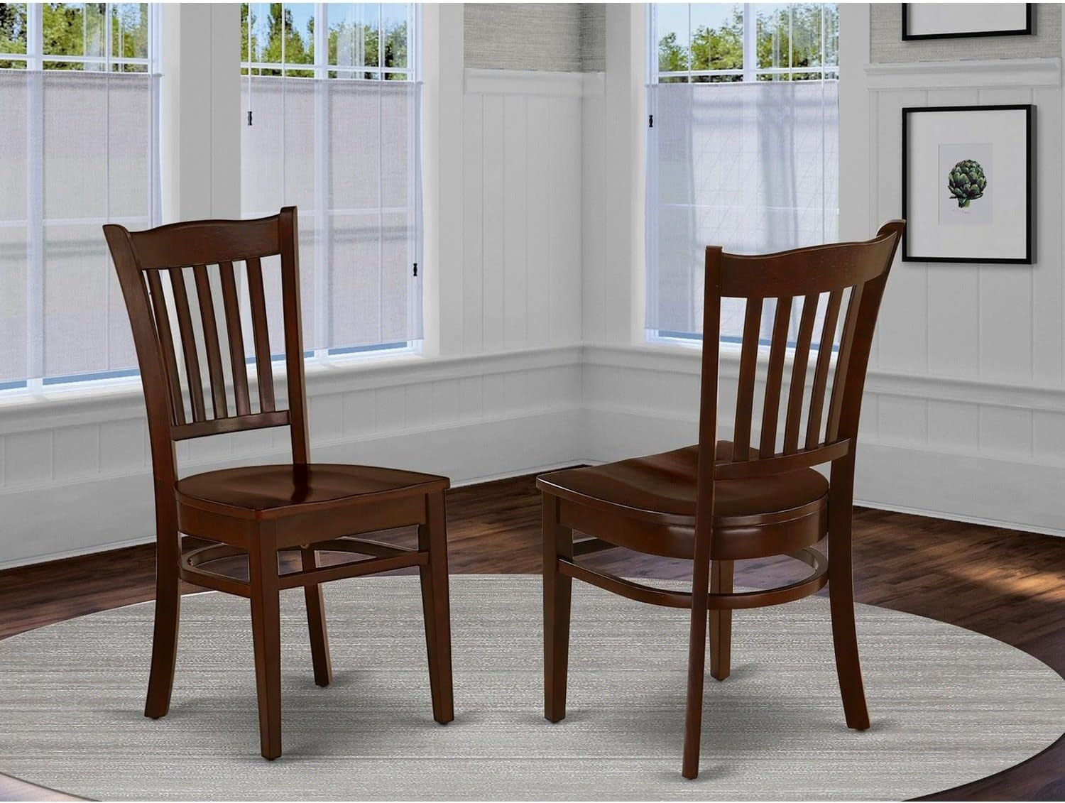 Groton Dining Room Chairs Mahogany Slat Back Set Of 2 ShipItFurniture